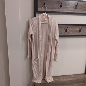 Cream duster cardigan with pockets